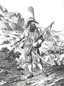 Andreas Hofer: "Anführer der Tyroler Insurgenten" (Stich)