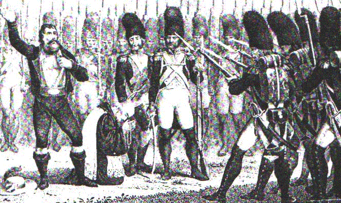 Hofers Tod: "Ich stehe frei vor dem der mich erschaffen hat, und so will ich auch sterben Stahlstich."