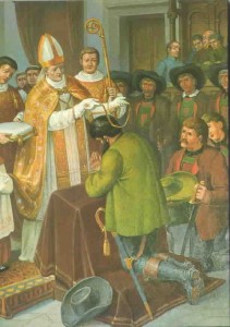 Investitur Hofers zum Statthalter Tirols in der Hofkirche zu Innsbruck, 4. Oktober 1809